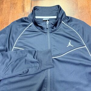 Jordan Track Jacket Mens Large Black Full Zip Dri-FIT Jumpman 638163-010